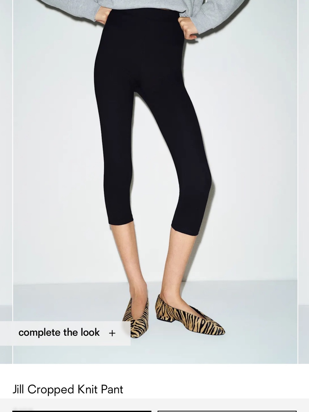 Reformation Jill Cropped Knit Pant - Black